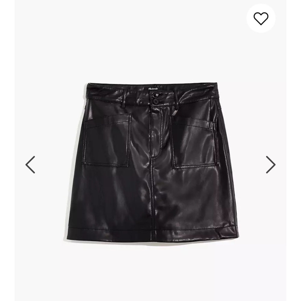 Madewell Vegan Leather A-Line Mini Skirt